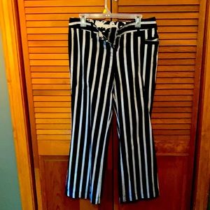 Tommy Hilfiger navy/white striped wide leg pants. One pocket
